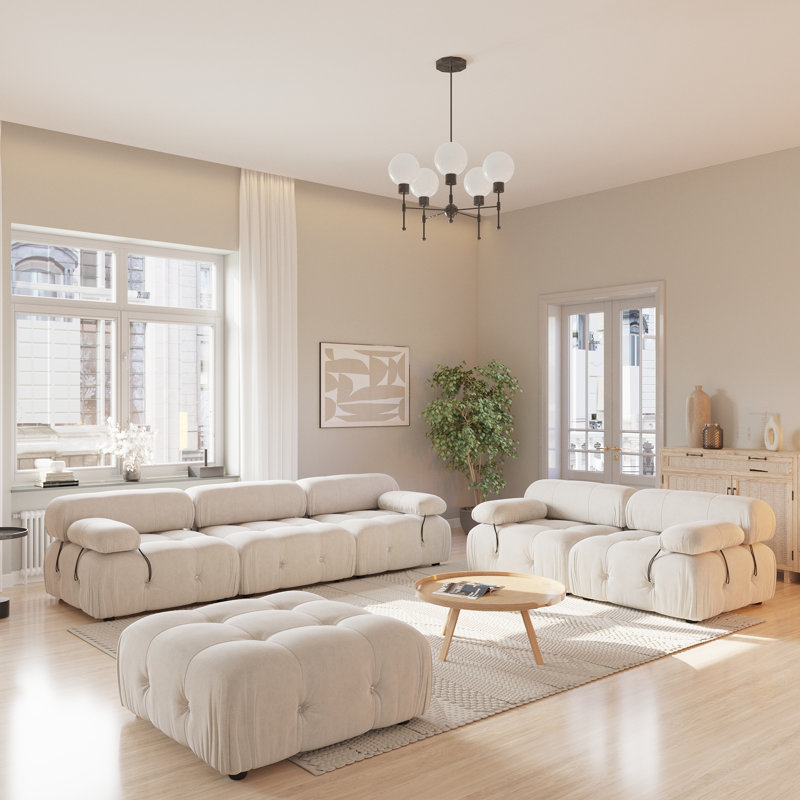 Ensemble de salon modulaire 3 pièces, Beige