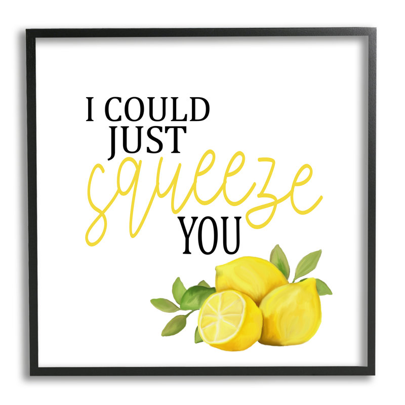 «Bb-014», impression charmante «Lemon Squeeze» encadrée sur bois par Kim Allen, impression, Giclée encadrée noir minuit