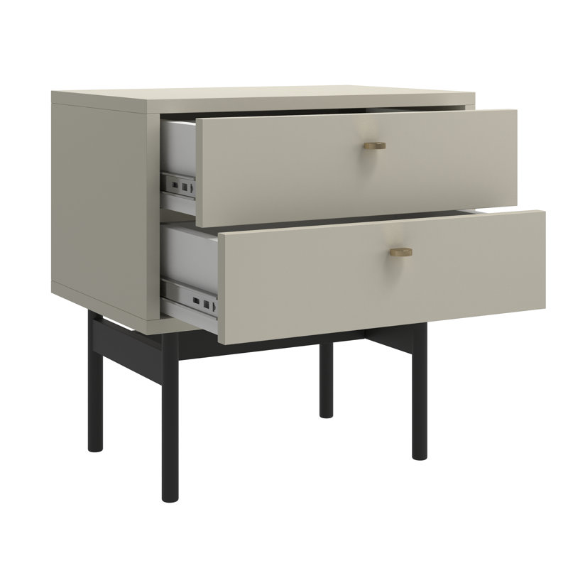 Tenafly 2-Drawer Bedside Table 55 cm Cashmere