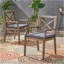 CHAISE DE SALLE À MANGER PERLA, 2PCS avec 2 coussins, gris