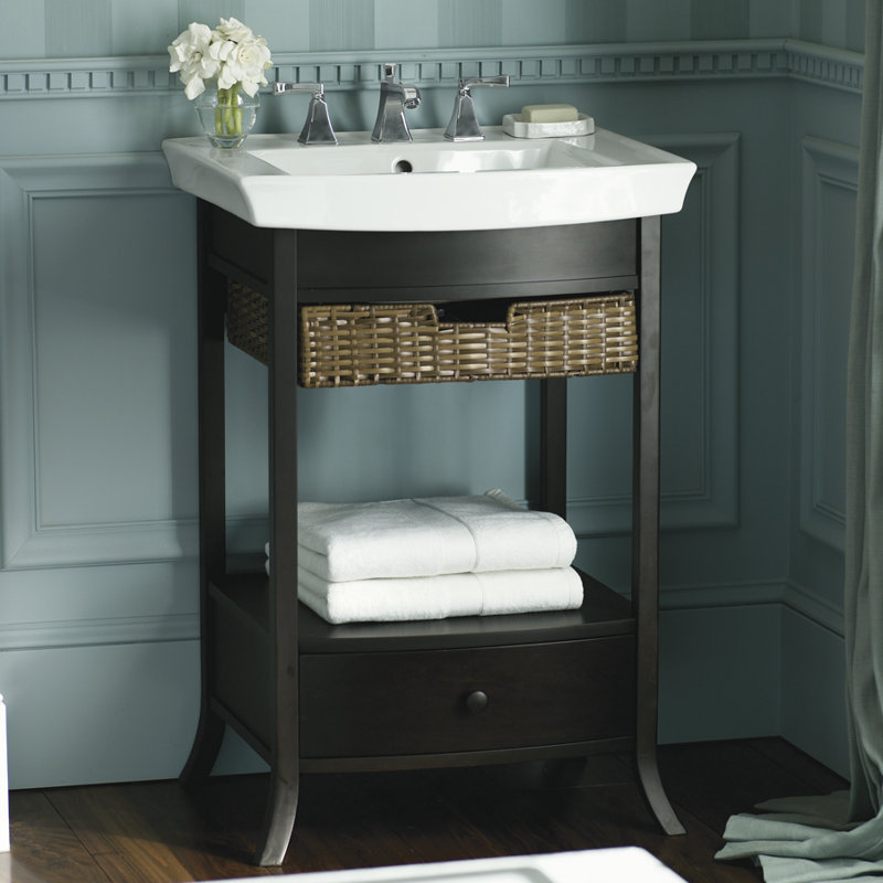 Ensemble de meuble-lavabo simple 23 po Archer, Blanc, Centres de 8 po