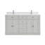 Meuble-lavabo double 60 po en bois massif avec plateau en marbre d'ingénierie 1 po-106492174-106492179