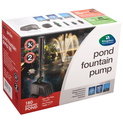  Aquagarden Plastic 180 gph Fountain Pump