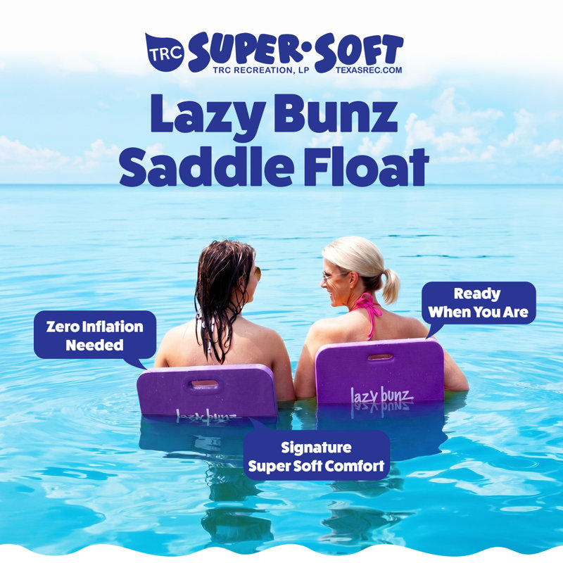 TRC Recreation Lazy Bunz Foam Water Saddle Swimming Pool  & Lake Float, Purple