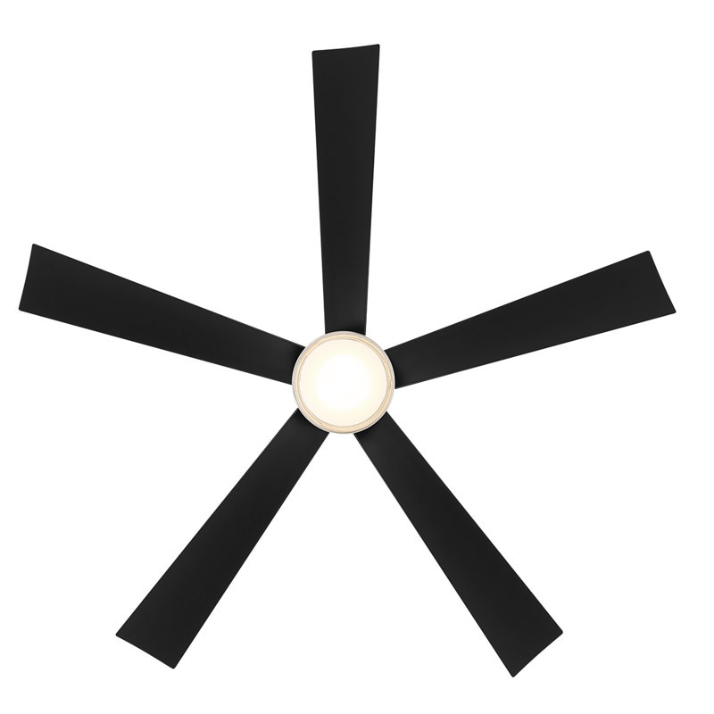 Wynd 5 - Blade Outdoor /Indoor Smart Ceiling Fan with Remote Control and LED Light Kit Included, Works With Alexa and iOS or Android App