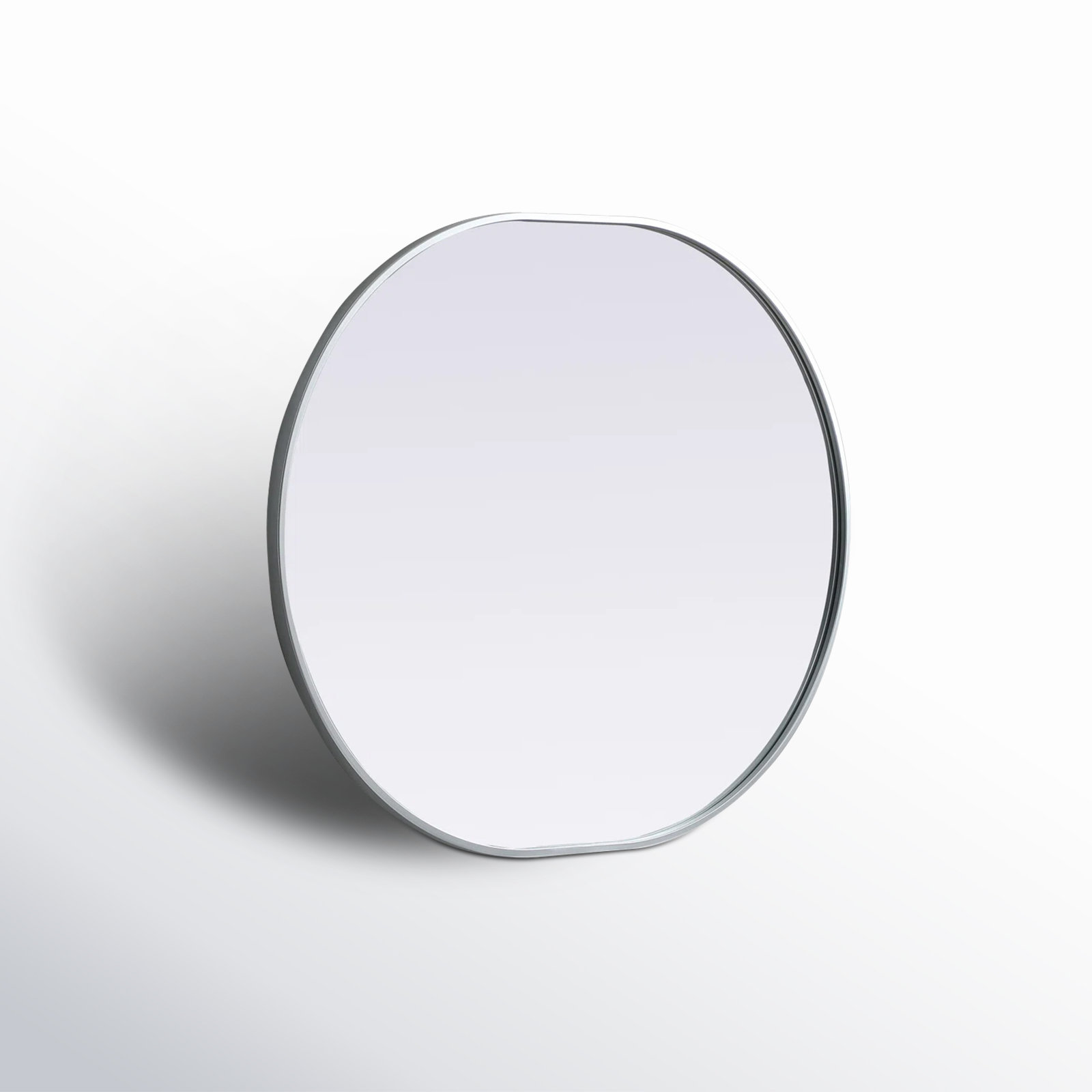 Sabine Metal Pill Wall Mirror, Silver, 36" x 30"