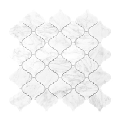 Carreau de mosaïque en marbre blanc Carrare