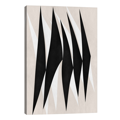 Modern Art - Zebra Print Tribal Paint - Wrapped Canvas Print