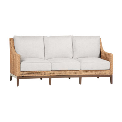 Peninsula 80" Wide Outdoor Wicker Patio Sofa with Cushions
