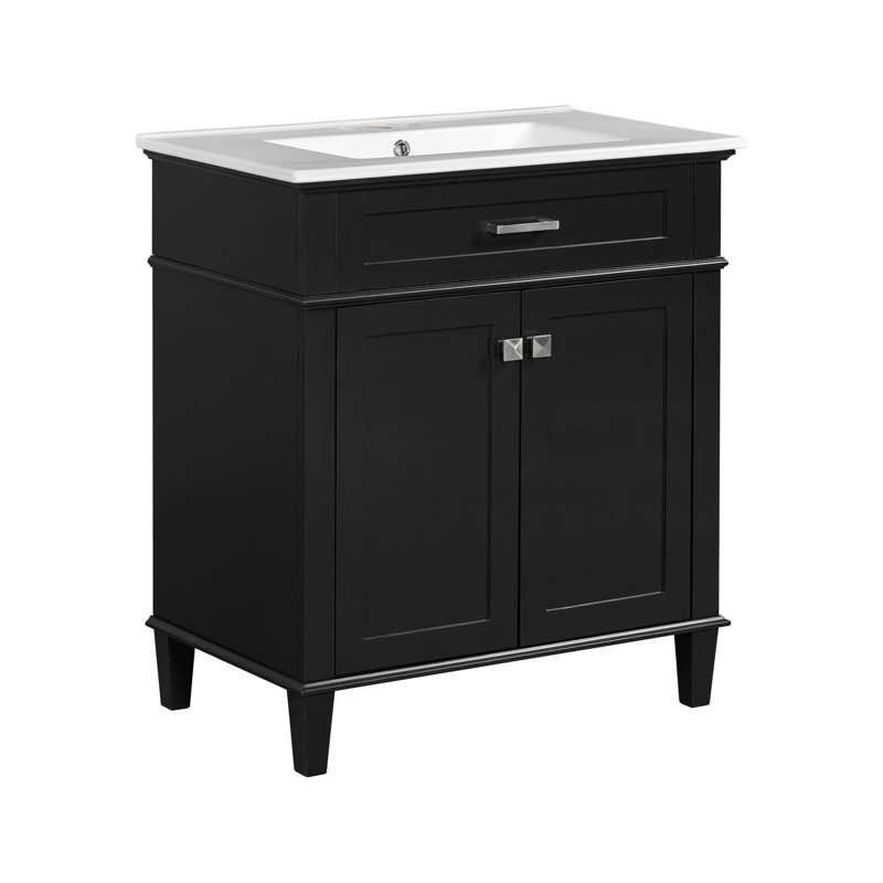 Meuble-lavabo élégant avec des caractéristiques pratiques pour les espaces modernes, Noir, noir, noir, noir