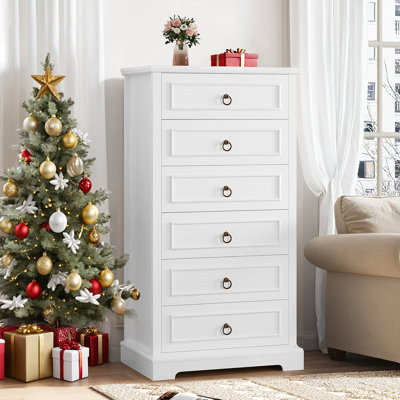 Modern 7 Drawers Dresser for Bedroom, 55" Tall Dressers & Chest of Drawers w/Curved Profile Design