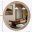 Miroir mural rond rond avec cadre tissé texturé en rotin, décor rustique moderne pour la salle de bain et le salon, conception murale facile