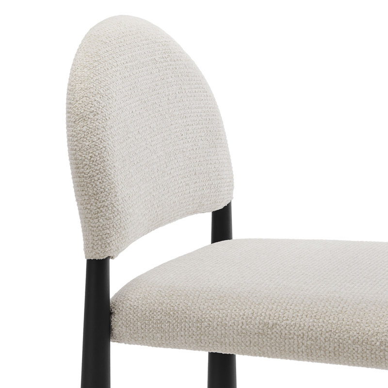 Tabouret de comptoir Hayley, Noir, noir, noir, noir, Crème, crème