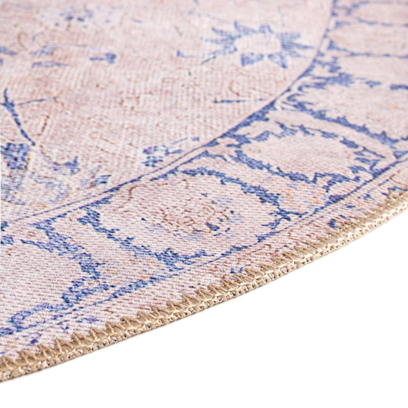 Mcclamma Chenille Oriental Indoor Rug, Round 7'7"