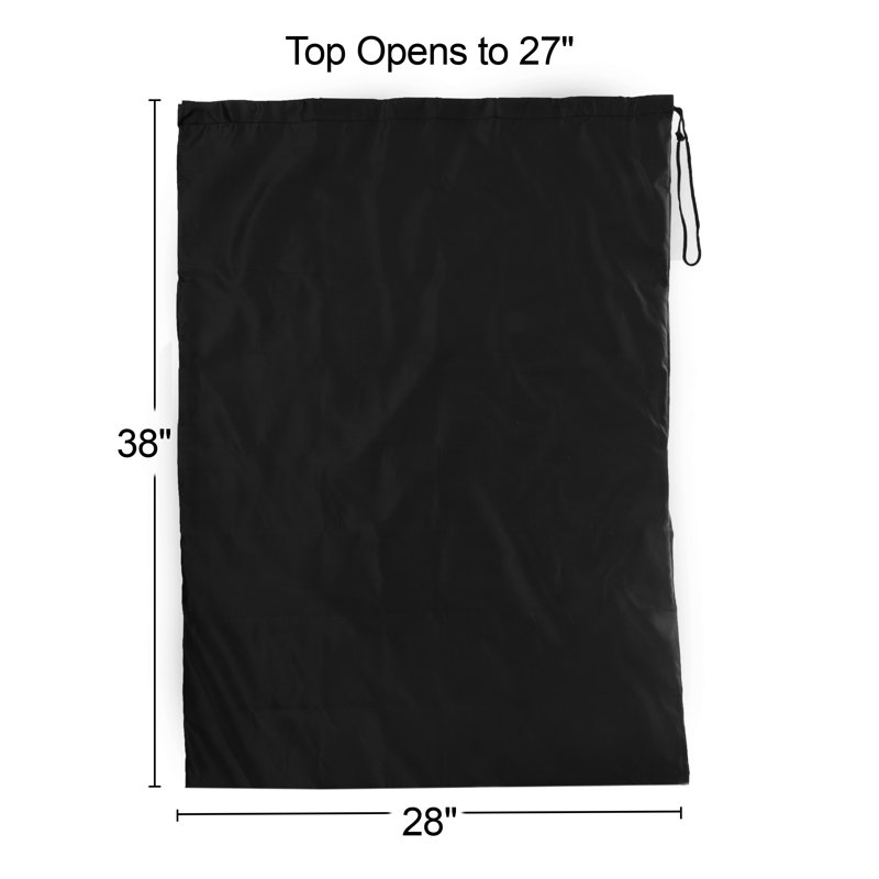Fabric Laundry Bag with Handles, Black