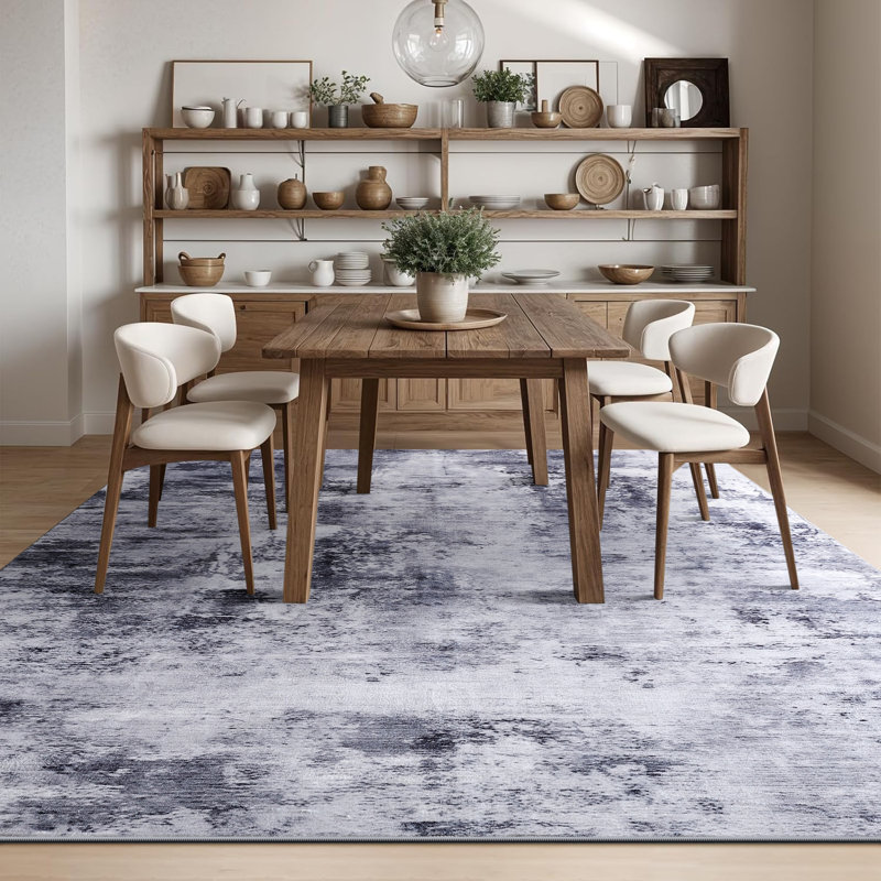 Straub Modern Abstract Carpet Indoor Washable Rug Non-Slip Soft Small Area Rug Thin Print For Home Decor, Rectangle 4' x 6'