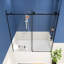 Porte de douche sans cadre l 56 à 60 po x H 60 po en noir mat-116927472