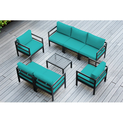 Javarne 7 - Person Patio Conversation Sets with Cushions