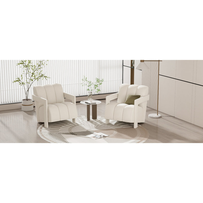 Fauteuil de 26,3 po pour salon - en forme de L et d'éponge moyenne, Blanc
