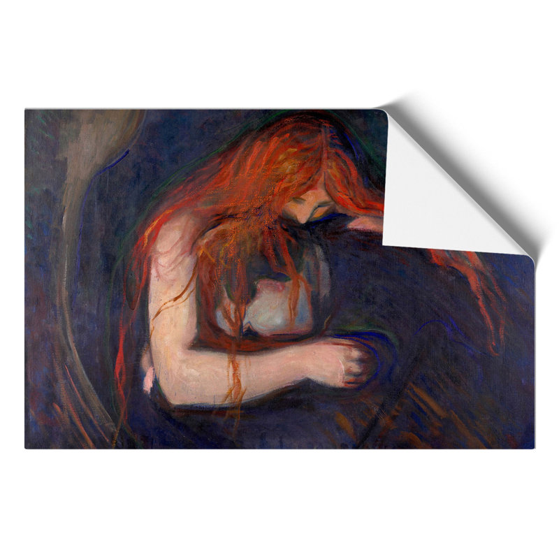 The Vampire Vol.1 by Edvard Munch - No Frame Painting, 21cm H x 30cm W x 0.1cm D