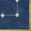 Tapis rectangulaires en laine noués à la main Manns - Rectangle | Tapis bleu antidérapant fait à la main de conception bleue à motif géométrique moderne pour le salon-21146722