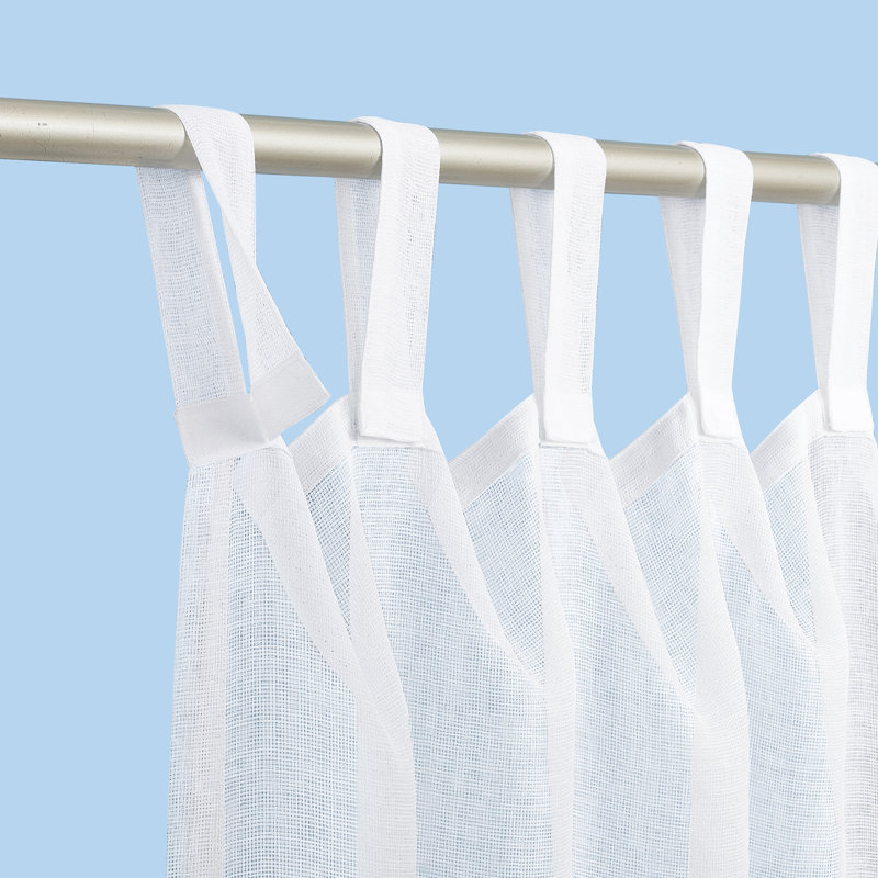 White Sheer Polyester Tab Top Curtain Panel, 50" x 108"