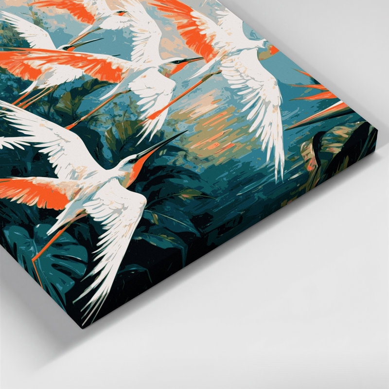 Hawaiian Tropicbirds Blue Canvas Wall Art, 12" H x 12" W