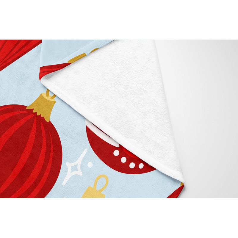 Jeté Ornaments, Argent / bleu, L 60 po x l 50 po