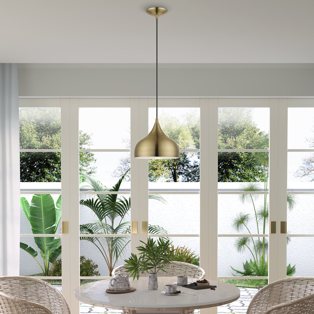 Ithel 1 - Light Antique Brass Pendant Everly Quinn