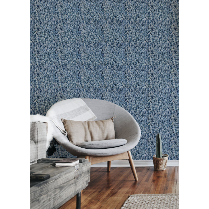 Gray Malin Snowy Pines 10' L x 24" W Wallpaper Tile, Faux Grasscloth, Non-pasted
