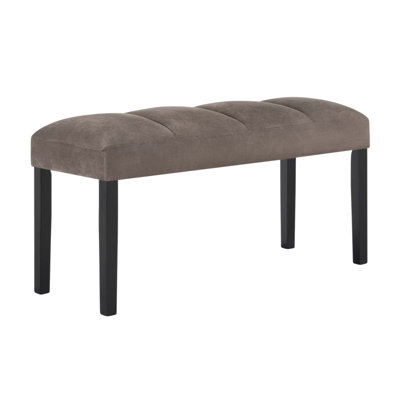 Banc de salle à manger contemporain avec siège rembourré moelleux et revêtement en tissu doux, pieds en bois finis pour un confort moderne