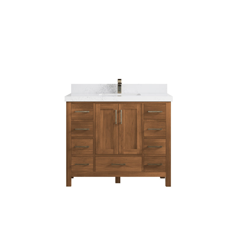 Ensemble de meuble-lavabo simple 42 po Malibu, Empira blanc quartz