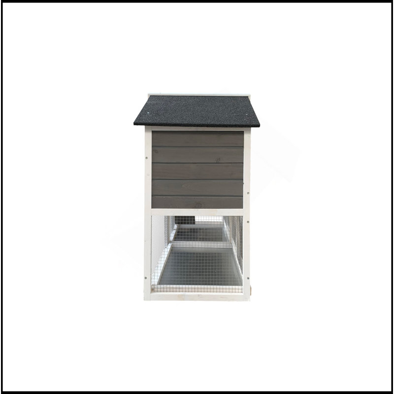 Cage à lapins en bois pour l'extérieur avec cage de course amovible