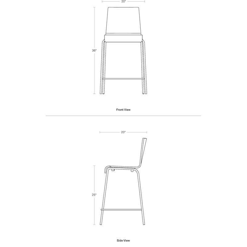 Full Back Bar & Counter Stool, Technical White Oak, Bar Stool (30.4" Seat Height)