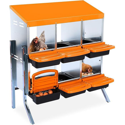 Chicken Nesting Box, Egg Laying Box, Ventilated Poultry House Equipment In Metal Chicken Coop