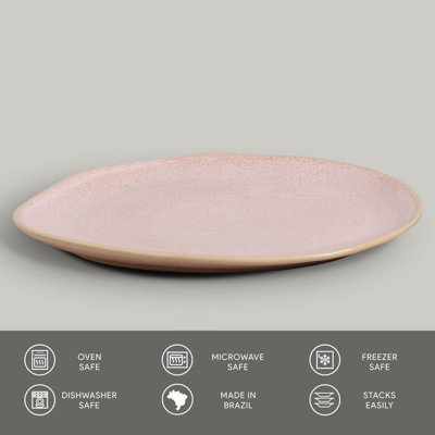 Litchi Commercial Dishwasher Safe 12.2'' Stoneware Dinner Plate , Set of 6
