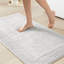 Tapis gris pour salle de bain réversible 100% coton 24 x 60 po 3000 g / m² - conçu pour la douceur et l'élégance, velours moyen, durable, lavable à la machine, antidérapant-1895427427