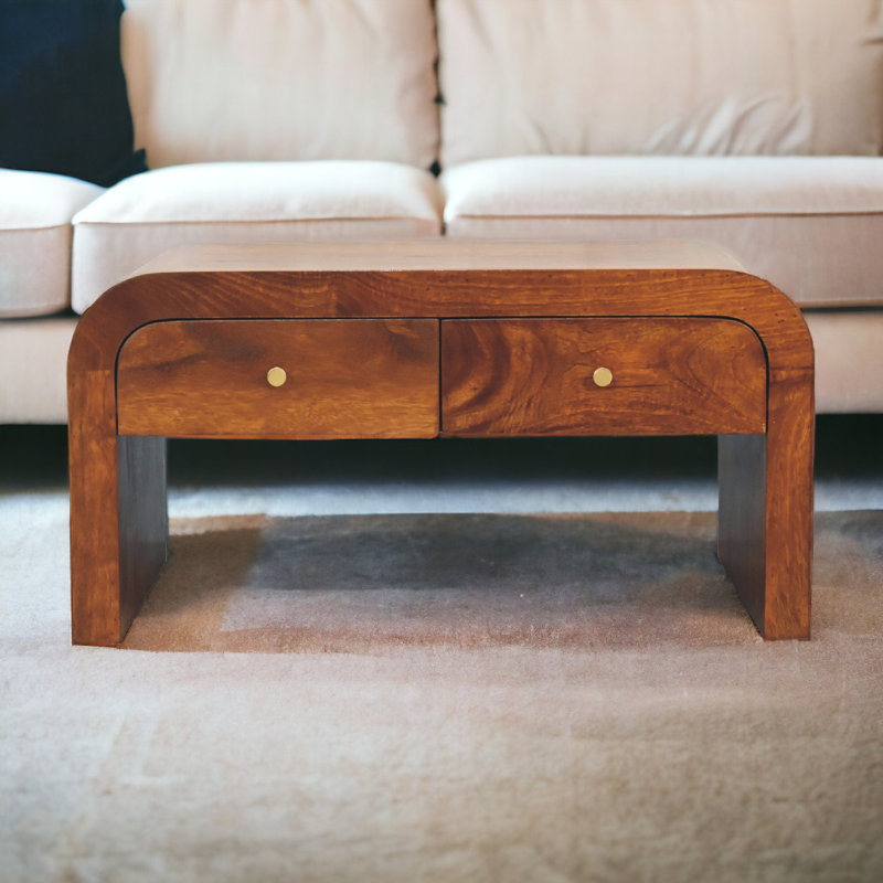 Aujanae Solid Wood Coffee Table, Brown