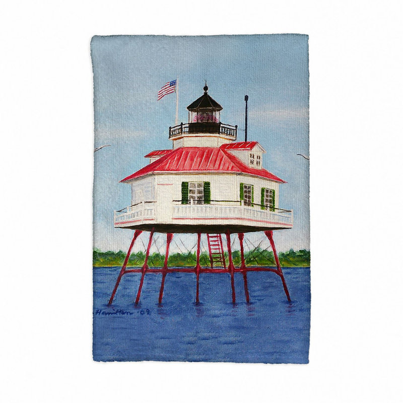Serviette de thé à phare tambour point