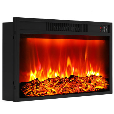 Symple Stuff 30" Electric Fireplace, 3dinfrared Fireplace Electric Insert Heater, Adjustable Realistic Logs & Flames