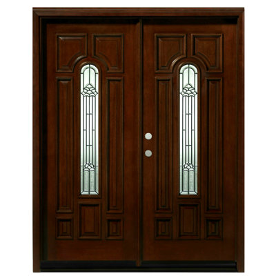 Portes d'entrée avant en acajou pré-monté