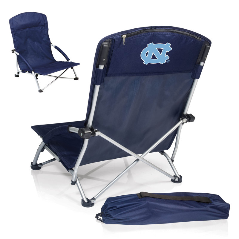 NCAA Folding Beach Chair, Navy / Slate, North Carolina
