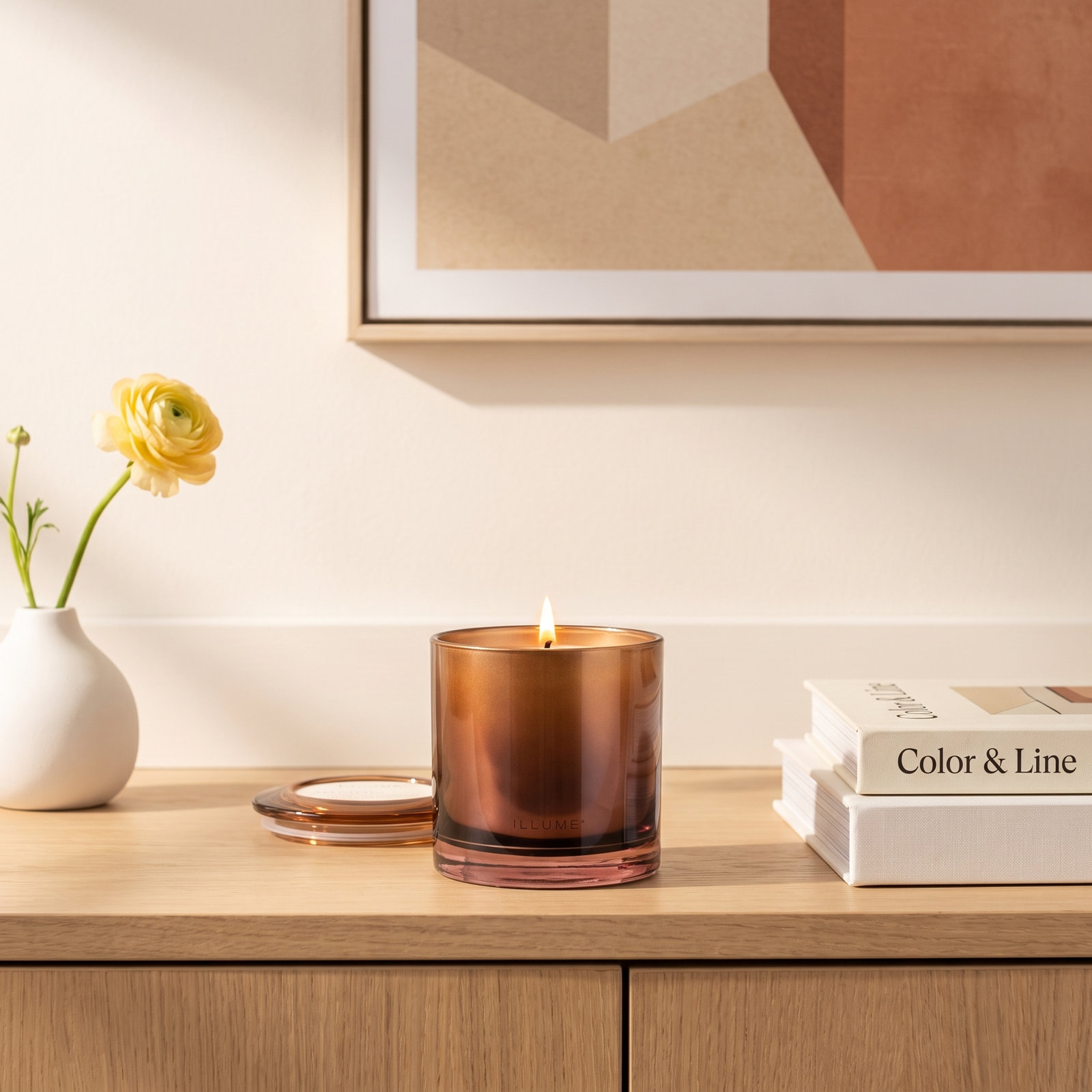ILLUME Beautifully Done Terra Tabac Candle, Statement Glass