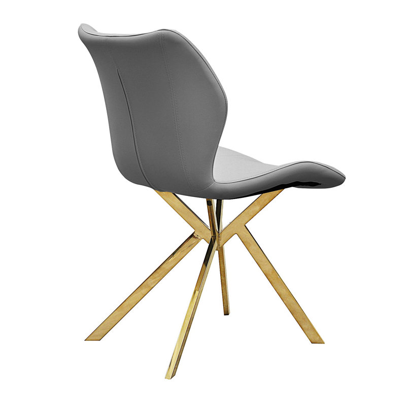 Side Chair, Gray, Gold