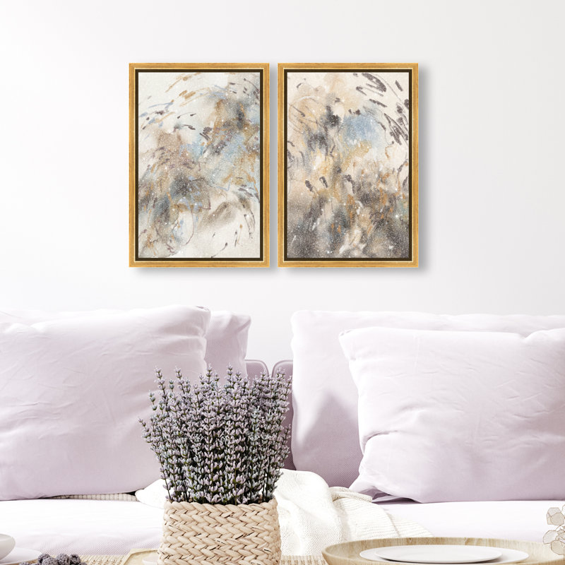 Mindfulness Set Set by Oliver Gal, 110"H x 74"W, Gold Floater Frame