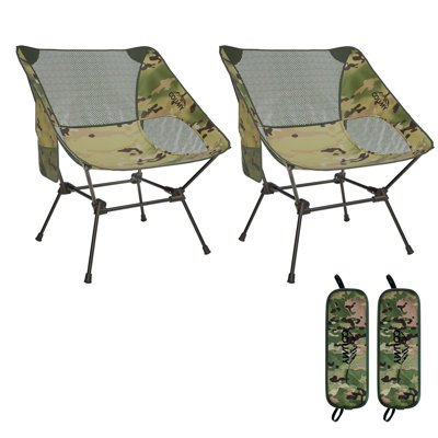 Ensemble de 2 chaises de camping portatives, 2,4 lb, chaise pliante légère et ultralégère pour l'extérieur, voyage, supporte 350 lb