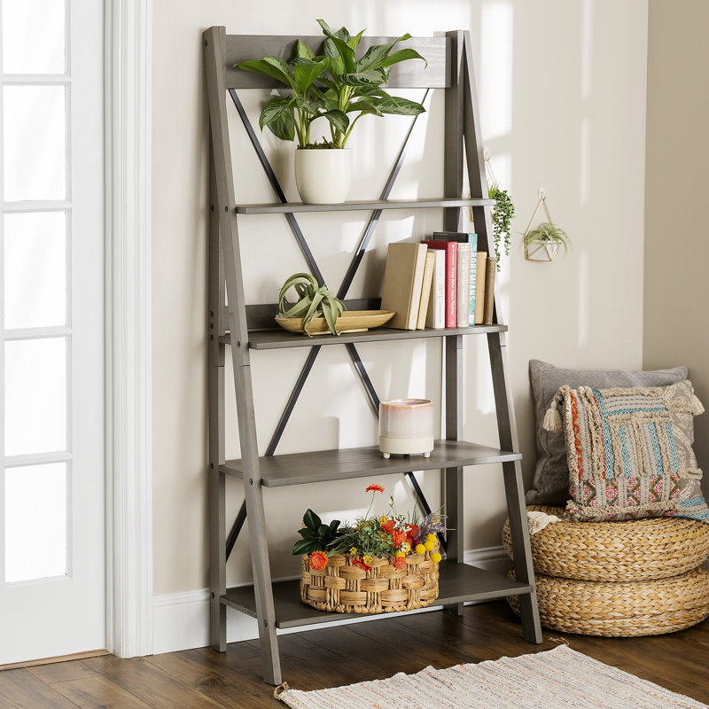Perseus 79cm W Ladder Bookcase, Grey