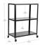  Chariot avec compartiment couvert, organisateur de bureau, rangement, 3 niveaux, bureau, métal, noir-110457692