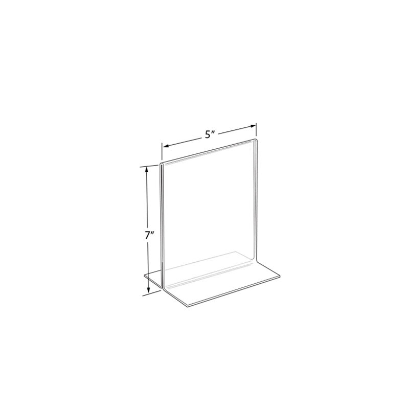 Porte-affiche en acrylique transparent à chargement par le bas 5 po de largeur x 7 po de hauteur verticale / portrait, paquet de 10