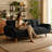 Linen-Upholstered Folding Sofa, Adjustable Recliner-Style Sofa Bed, Suitable For Living Rooms, Apartments, Or Offices-1129783750